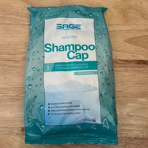 Sage Rinse-Free SHAMPOO CAP Pre-Moistened Cleansing Disposable Conditioner New